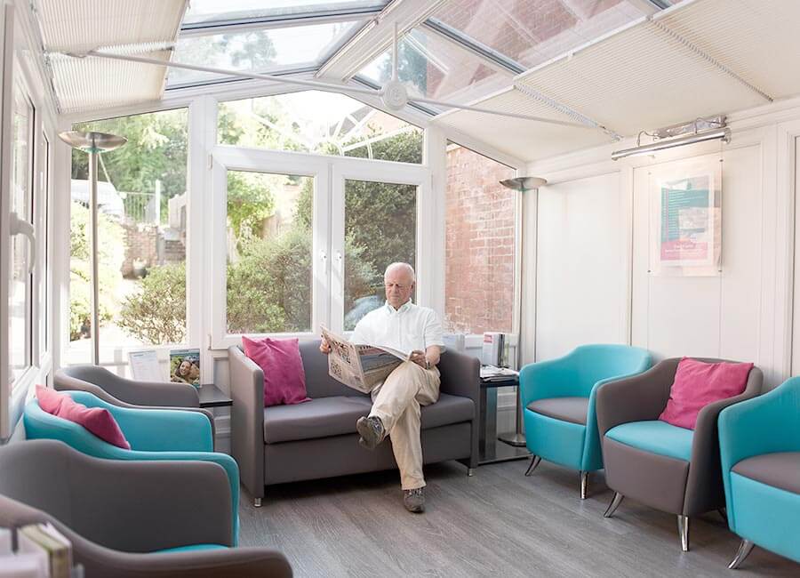 Gentleman in Stricklands Waiting Area